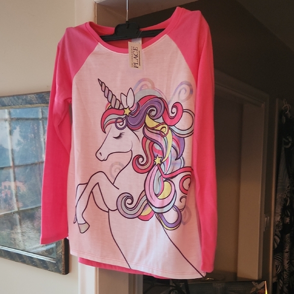 The Children's Place Other - O26 3 piece Unicorn Pj / pink play set 1 long sleeve, 1 short & bottoms